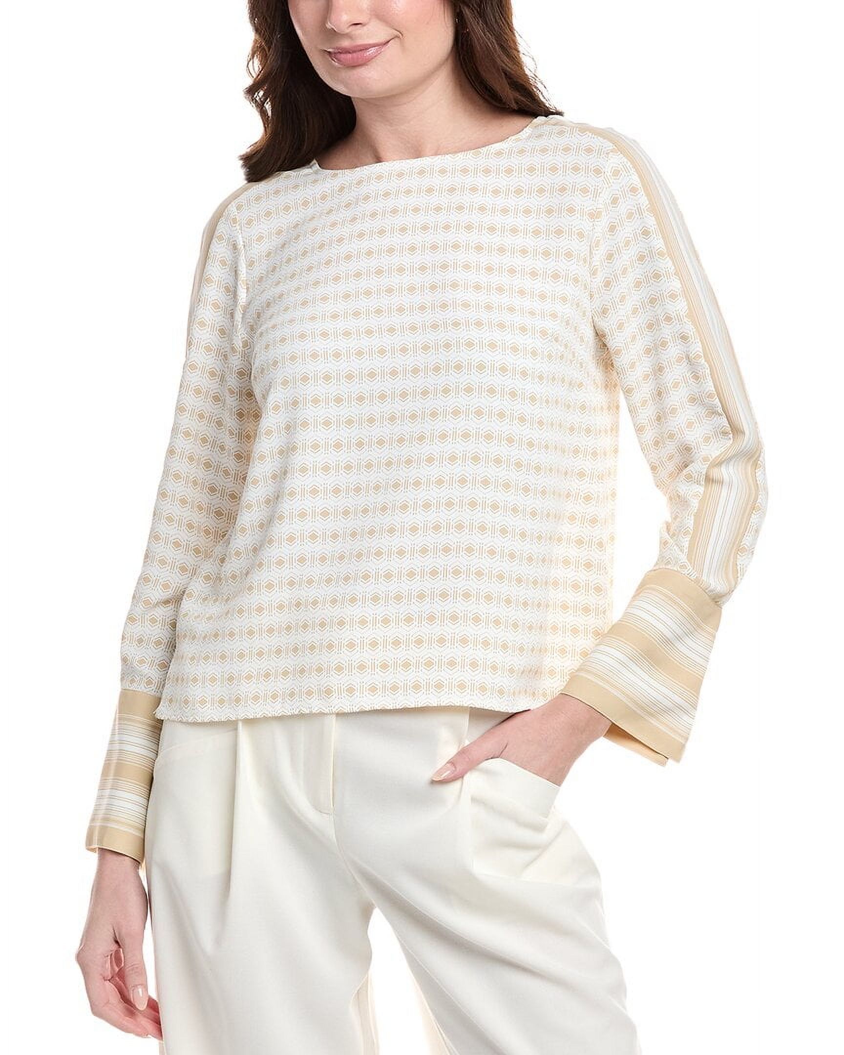 womens Boxy Blouse, s, Beige